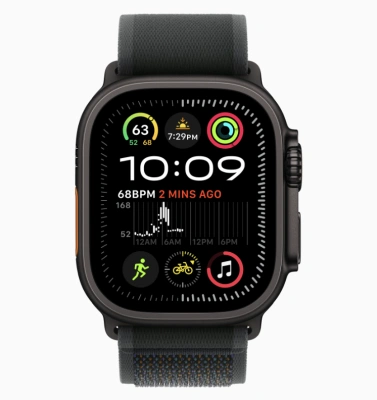 Apple Watch Ultra 2 (2024) GPS + Cellular 49mm Black Titanium Case with Black Trail Loop (Черный корпус из титана, ремешок Trail цвета черный) (M/L, 145–220 мм)