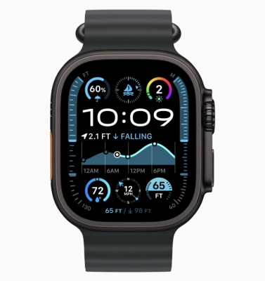 Apple Watch Ultra 2 (2024) GPS + Cellular 49mm Black Titanium Case with Black Ocean Band (Черный корпус из титана, ремешок Ocean черного цвета)