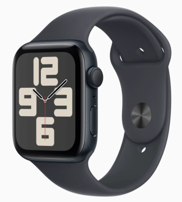 Apple Watch SE 2024 GPS 44mm Midnight Aluminum Case with Sport Band Midnight (Спортивный ремешок цвета Тёмная ночь) (S/M, 140–190 mm) MXEJ3